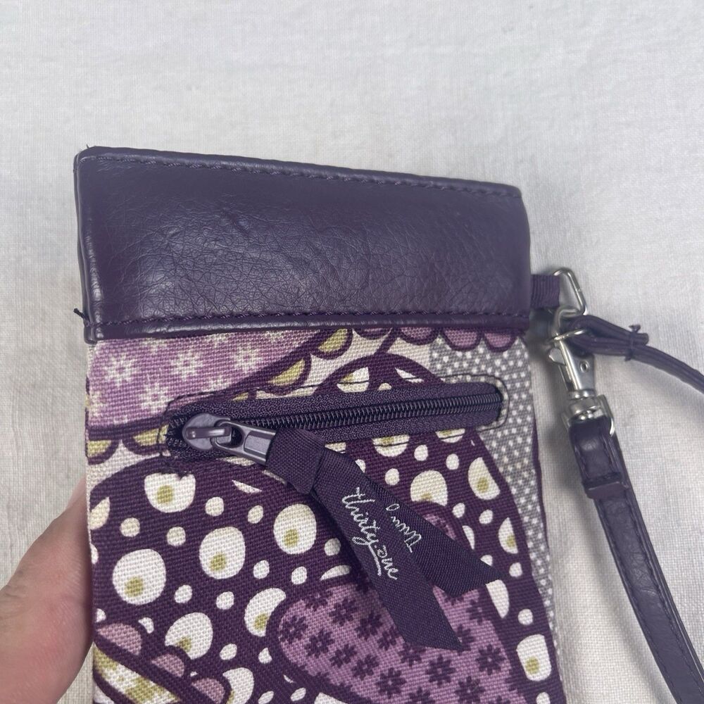 Thirty One Pinch Top Eyeglass Case Wristlet In Purple Patchwork Paisley - Picture 4 of 7